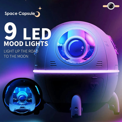 Humidificador de cápsula espacial con luces LED.