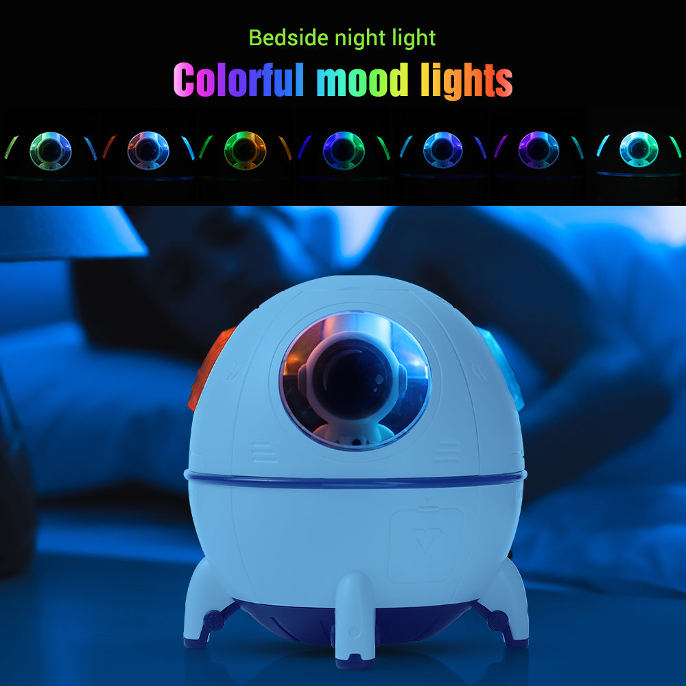 Humidificador de cápsula espacial con luces LED.