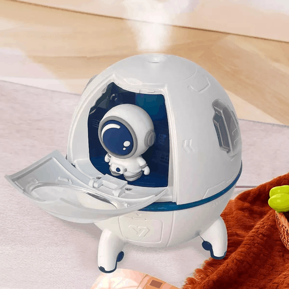 Humidificador de cápsula espacial con luces LED.