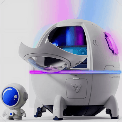 Humidificador de cápsula espacial con luces LED.