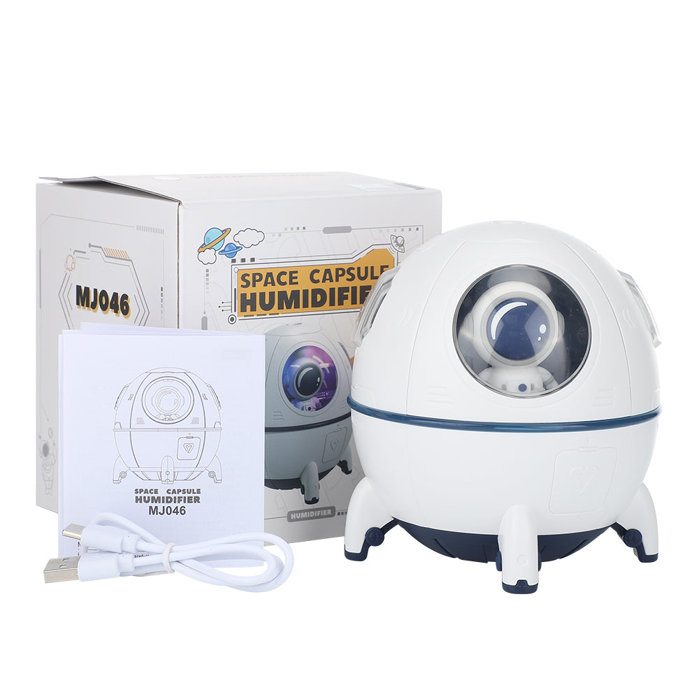 Humidificador de cápsula espacial con luces LED.